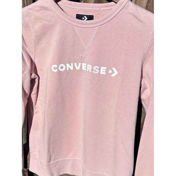 Converse Women's Lightweight Pullover Blush Pink Small - Picture 2 of 5